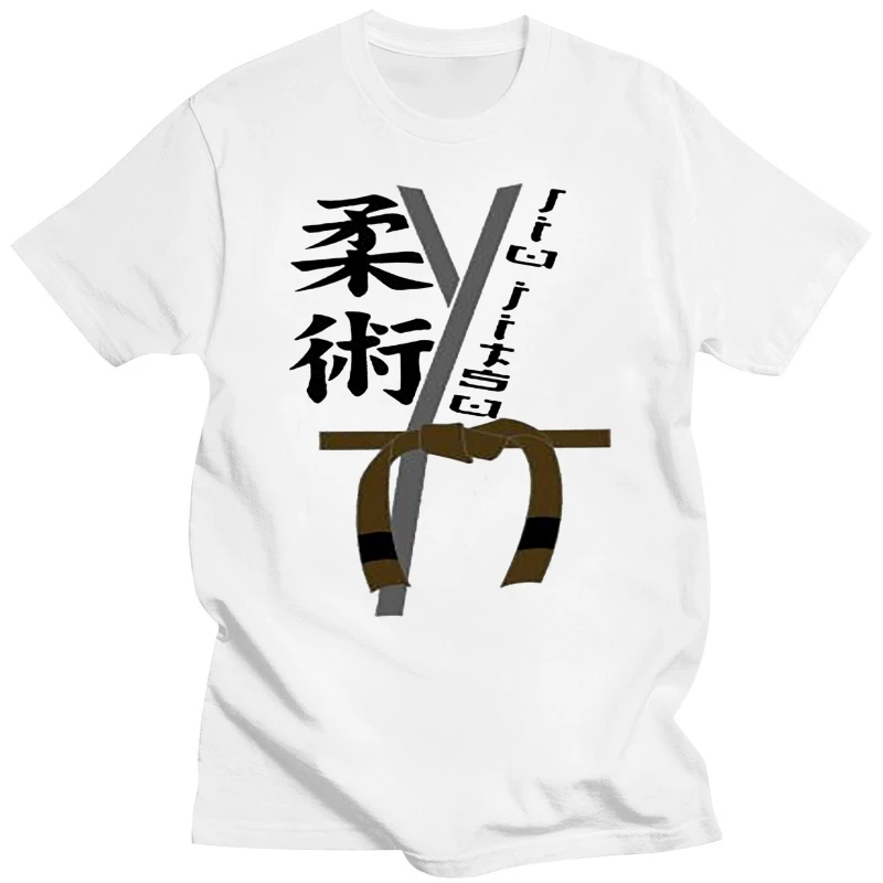 

Customize Jiu Jitsu Bjj Gi Brown Belt Brazilian Bjj Dark T-Shirt Man Girl Boys O Neck Humor T-Shirt Short-Sleeve Hip Hop