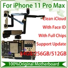 Материнская плата для iPhone 11 с распознаванием лица, 64 ГБ, 128 ГБ, 256 ГБ, для iPhone 11 pro max, 100% оригинальная материнская плата, бесплатная доставка