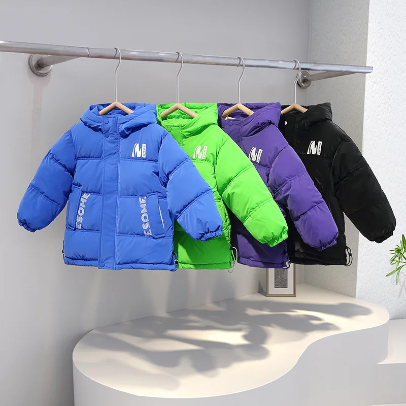 

Girls Down Coat Jacket Cotton Windproof Outwear 2023 Purple Warm Thicken Winter Skiwear Plus Size Children's Clothing