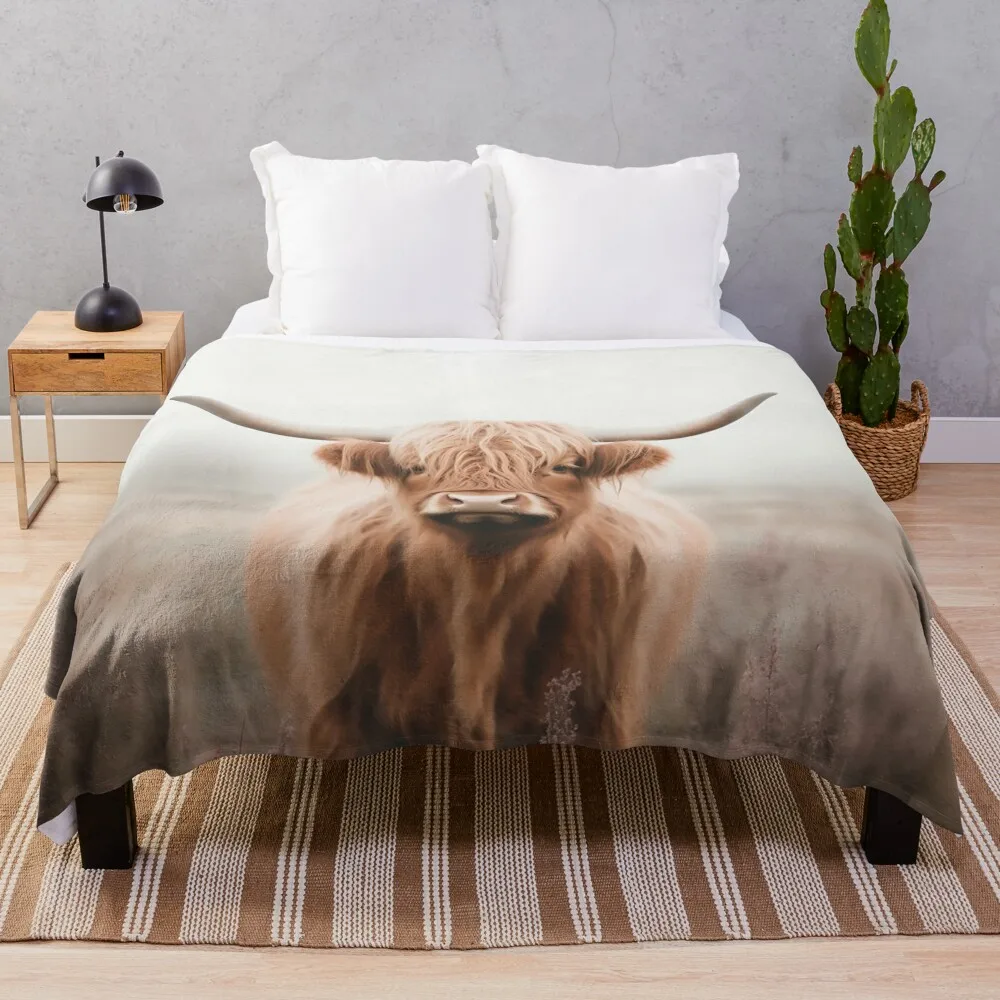 Футболка Rustic Boho Highland Cow от NoarusRainbowLand — милое одеяло Country Charm диваны