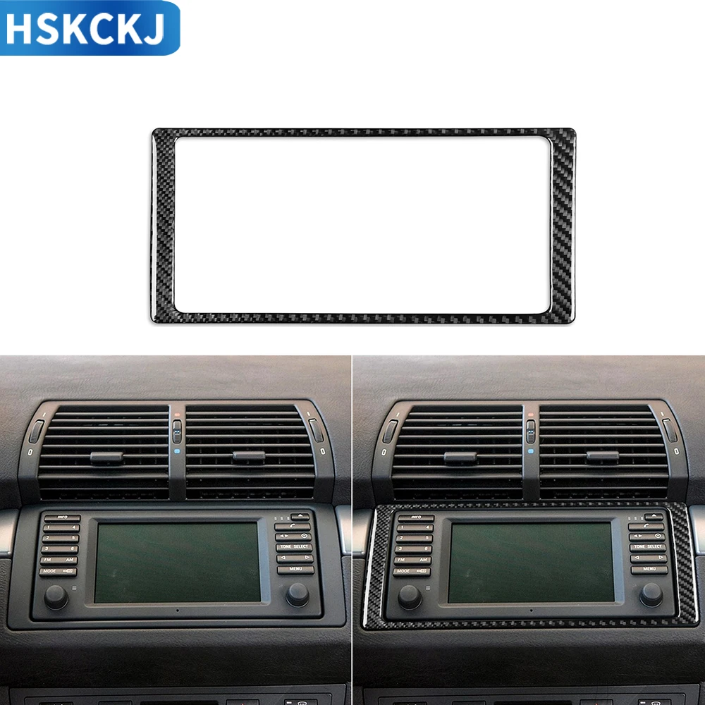 

Для BMW X5 E53 2000-2006 модификация декоративные аксессуары Стайлинг углеродное волокно интерьер Авто CD Панель рамка отделка наклейка