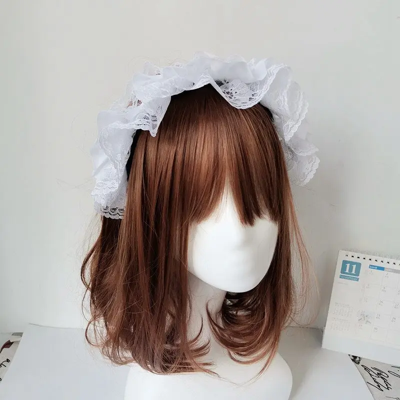 

Lolita Headband Maid Girl Hair Accessories Japanese Cute Lady Dress Dark Headdress Handmade