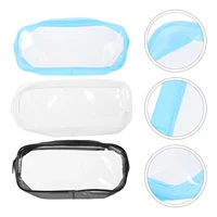 bag clear pouch case pen stationery toiletry storage zipper makeup organizer marker holder small pvc squaretravelportable brush