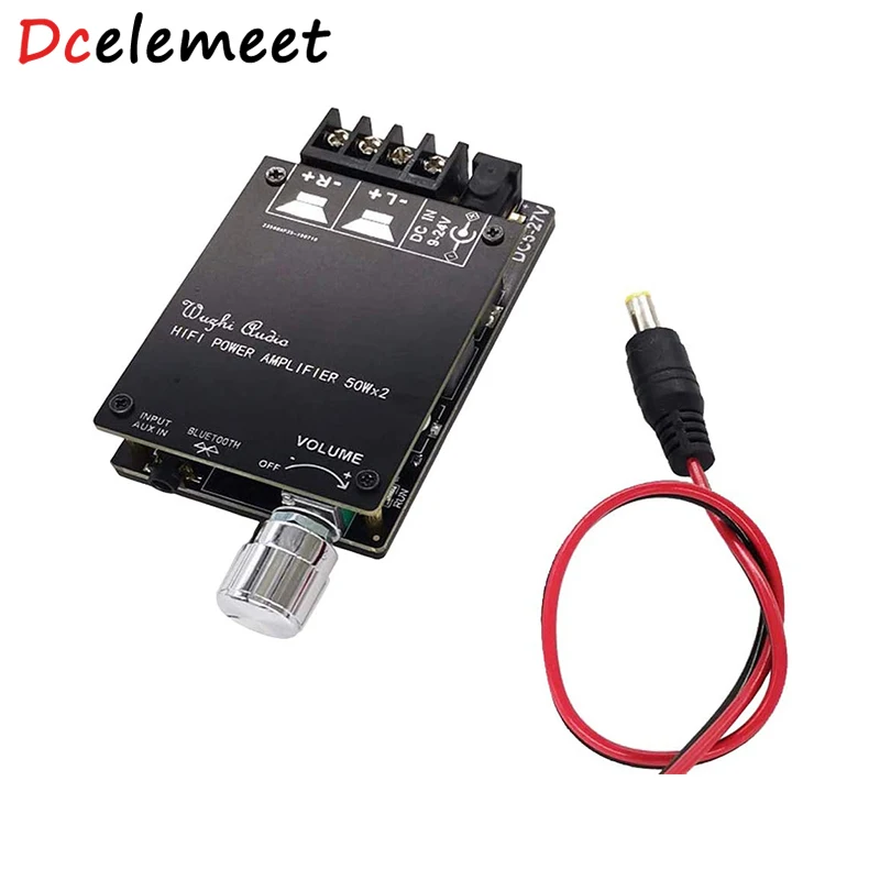 

HIFI stereo Bluetooth 5.0 digital power amplifier board TPA3116 50WX2 speaker audio amplifier with filter
