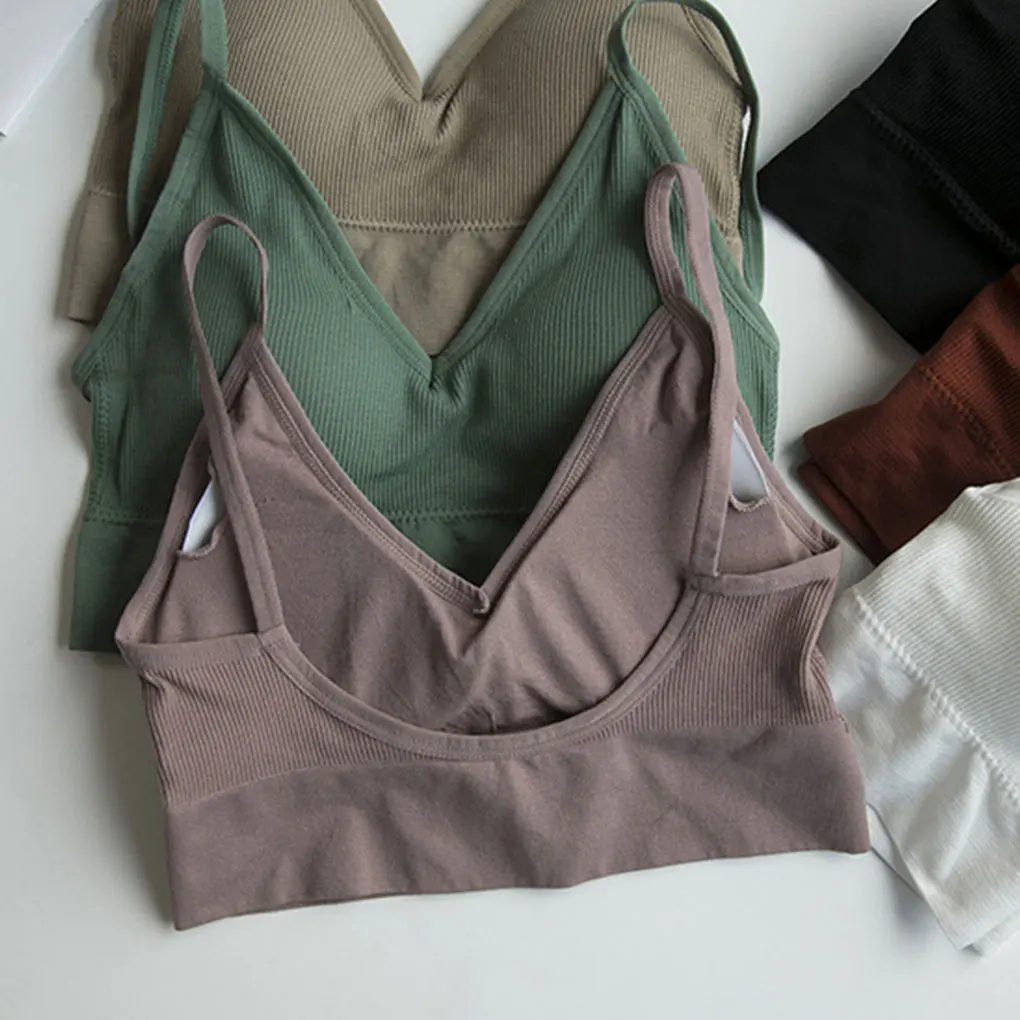 

Women Tank Crop Top Seamless Underwear Female Crop Tops Sexy Lingerie Intimates Fashion With Removable Padded Camisole