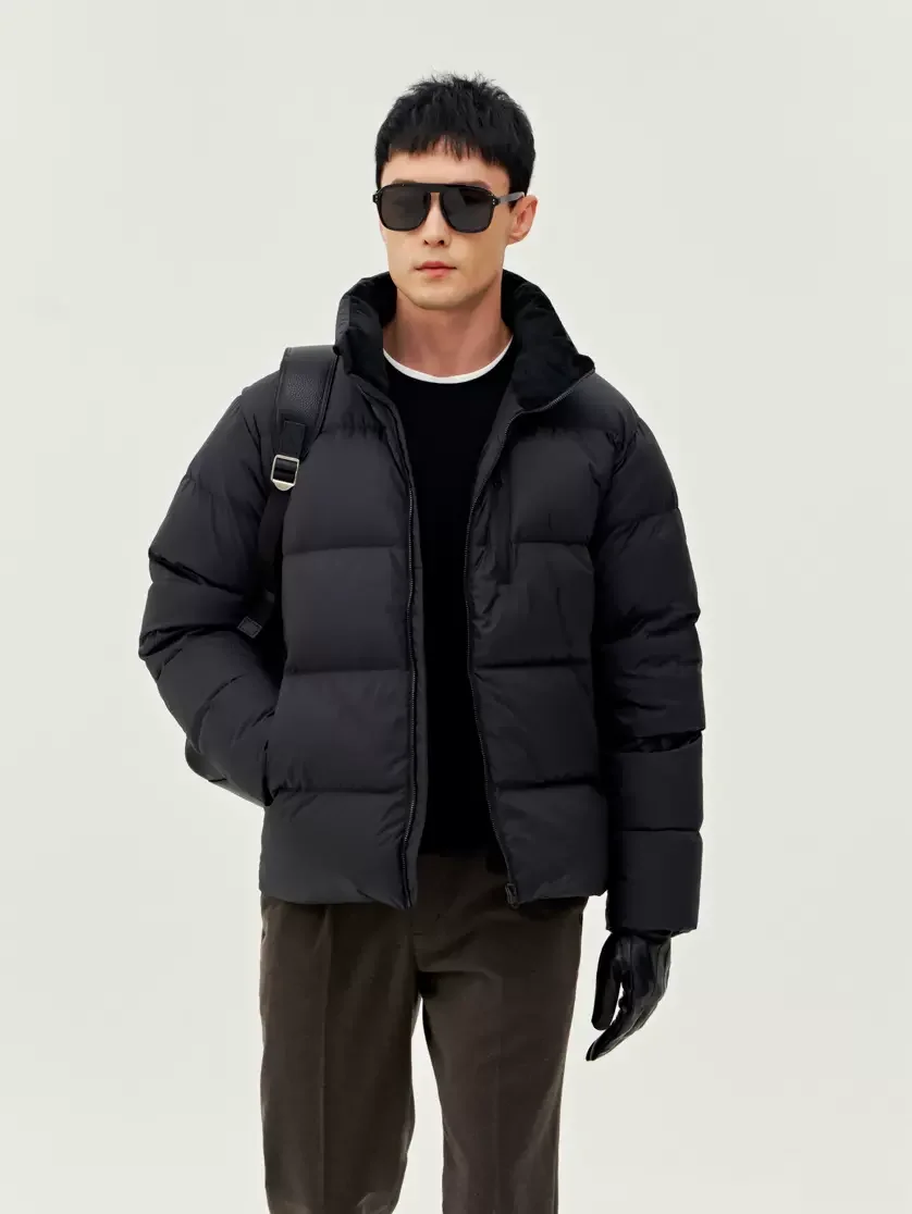 Зимняя Мужская Утепленная куртка Bal Series с воротником-стойкой из белого гусиного