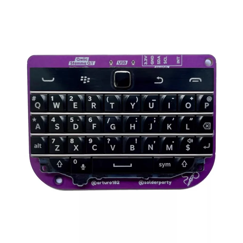 Фото Проводная мини-клавиатура BlackBerry Q20 Custom Solderparty Open Source BBQ20KBD Q20 (без корпуса) с поддержкой USB/Qwiic/PMOD №1