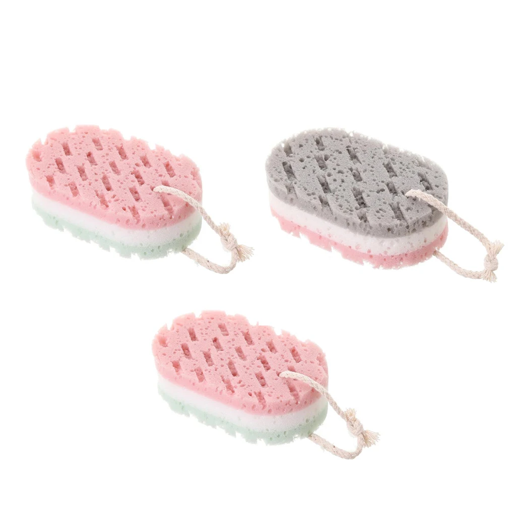 

3pcs/set Shower Scrubber Sponge Bathing Foaming Brush Bath Foam Massage Scrubber Color Random