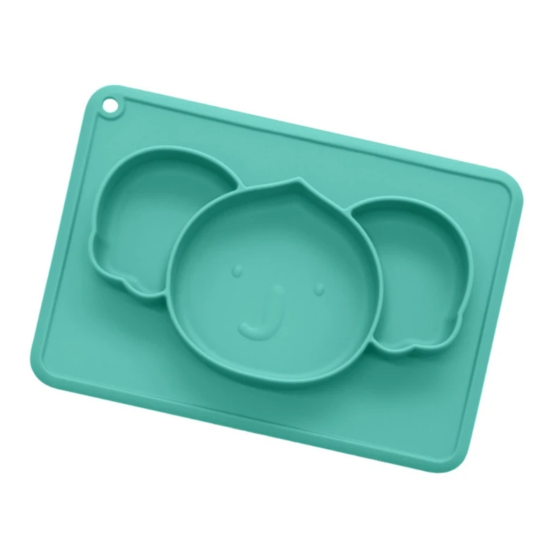 

Baby Suction Cup Bowl Divided Dinner Plate Infants Learning Feeding Dish Non-toxic BPA-Free Silicone Solid Color