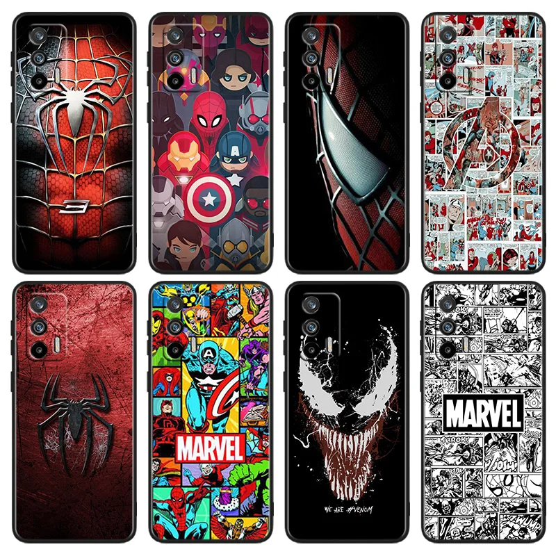 

Marvel Avengers Comics Logo Phone Case For OPPO Realme Q5i Q5 Q3S 10 9i 8i 7i 6 5 Narzo 50i 50A 50 30 Pro Plus Black Cover