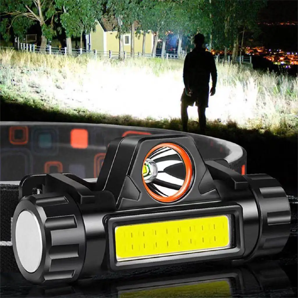 

Portable mini Powerful LED Headlamp XPE+COB USB Rechargeable Headlight Built-in Battery Waterproof Head Torch Head Lamp