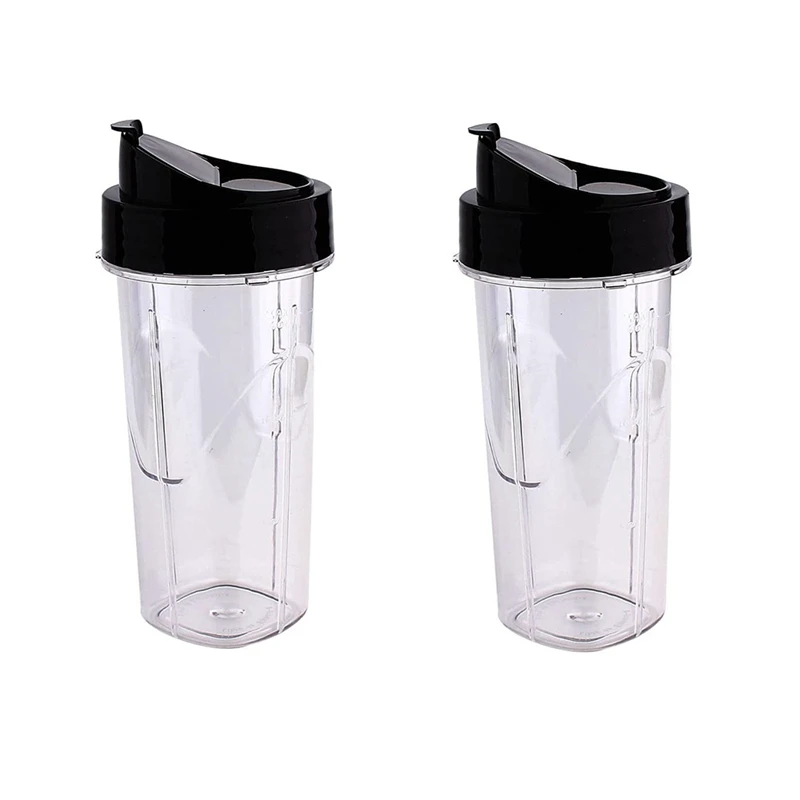 

2 Pack Replacement 24Oz Blender Cup With Flip Top To Go Lid, Compatible For Oster Pro 1200W Blenders Accessories