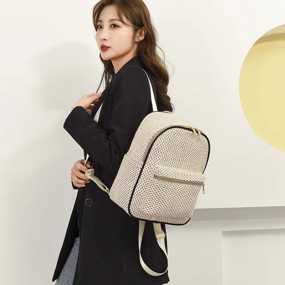 Соломенный пляжный рюкзак для женщин плетеная школьная сумка ручной работы книг