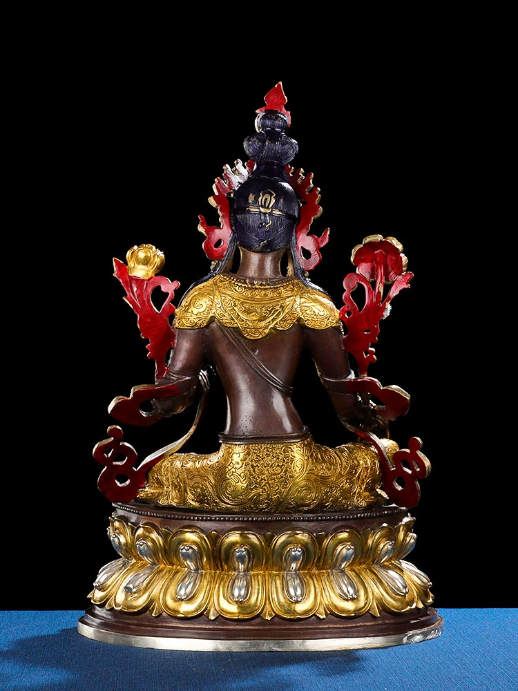 

46cm large Buddhism Gilding Buddha statue Asia Tibet HOME temple altar bless safe healthy Green Tara Guan yin bronze buddha