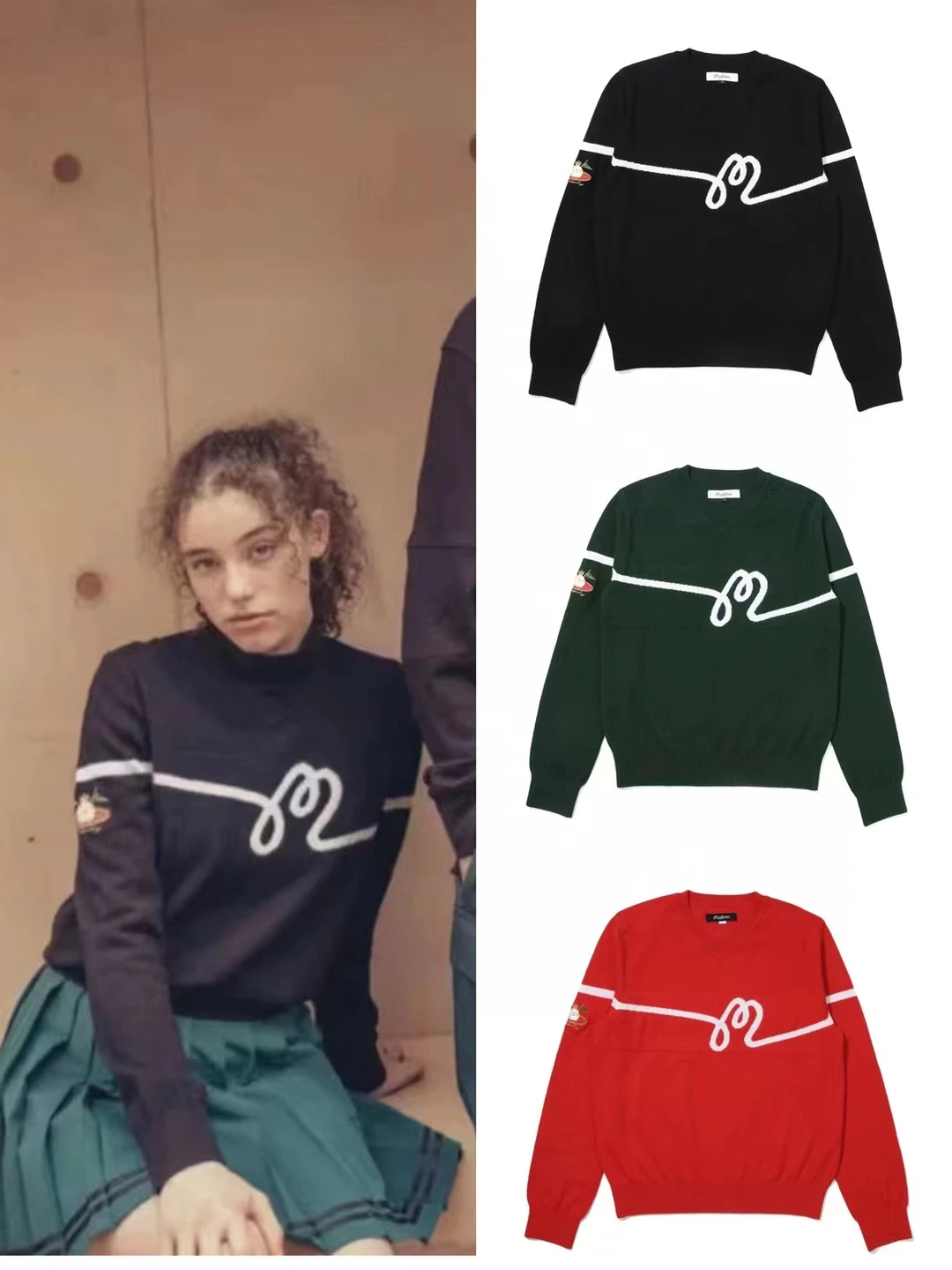 

Women's Long-Sleeved Knitted Top Thicker Warmer Golf Clothing Korean Version Casual Sports Golf Clothing