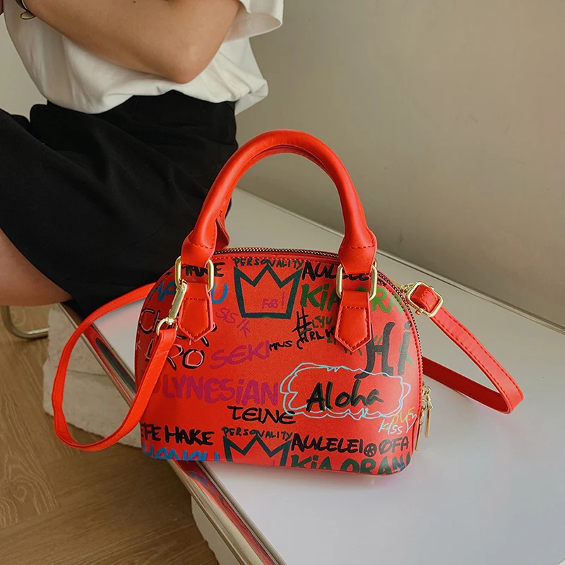 

20222 High Quality Graffiti Handbag Women Brand Shoulder Bag Fashion Purses Crossbody Bags Designer Satchel for Women Cute Shell
