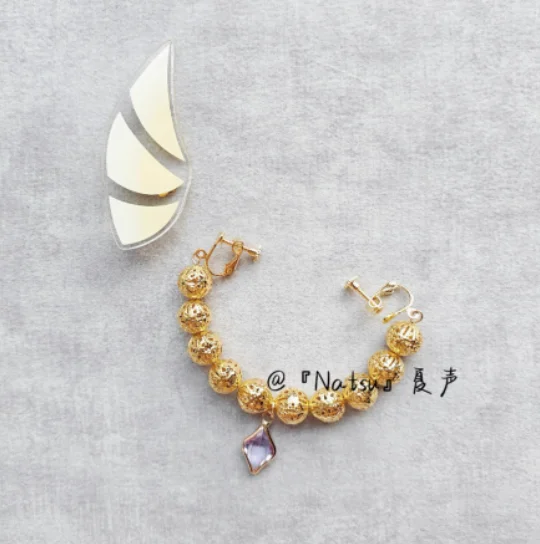 Аниме Umamusume: Симпатичные Дерби Duramente металлические серьги фото реквизит