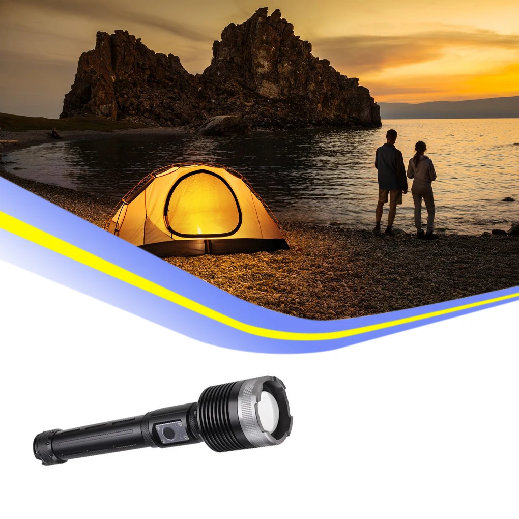 

Flashlight XHP360 USB Rechargeable Multi Modes Micro Lamp Waterproof Battery Indicator Press Switch Outdoor Lighting