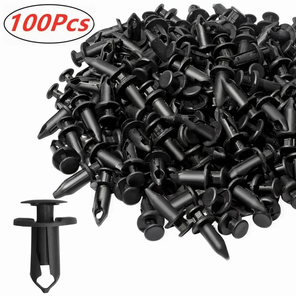 

100 Шт. Пластиковых Автомобильных Клипс 8 Мм С Зеркальной Отделкой Для Крепления Панелей Кузова, Бампера, Крыльев