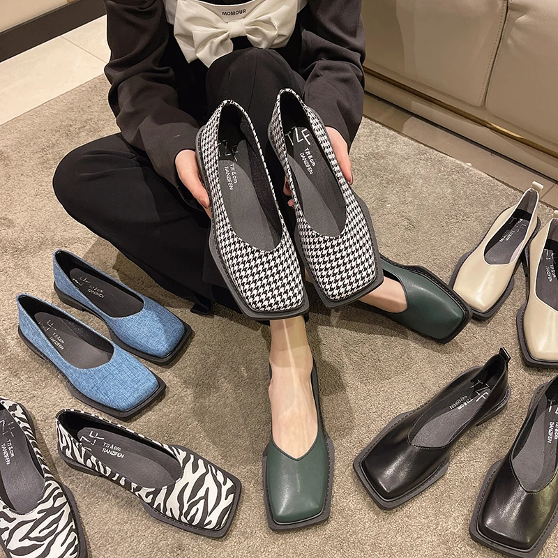 

2022 Модные Разноцветные туфли на плоской подошве JK, женские кожаные туфли на низком каблуке, весна-осень, винтажные Туфли Мэри Джейн с пряжко...