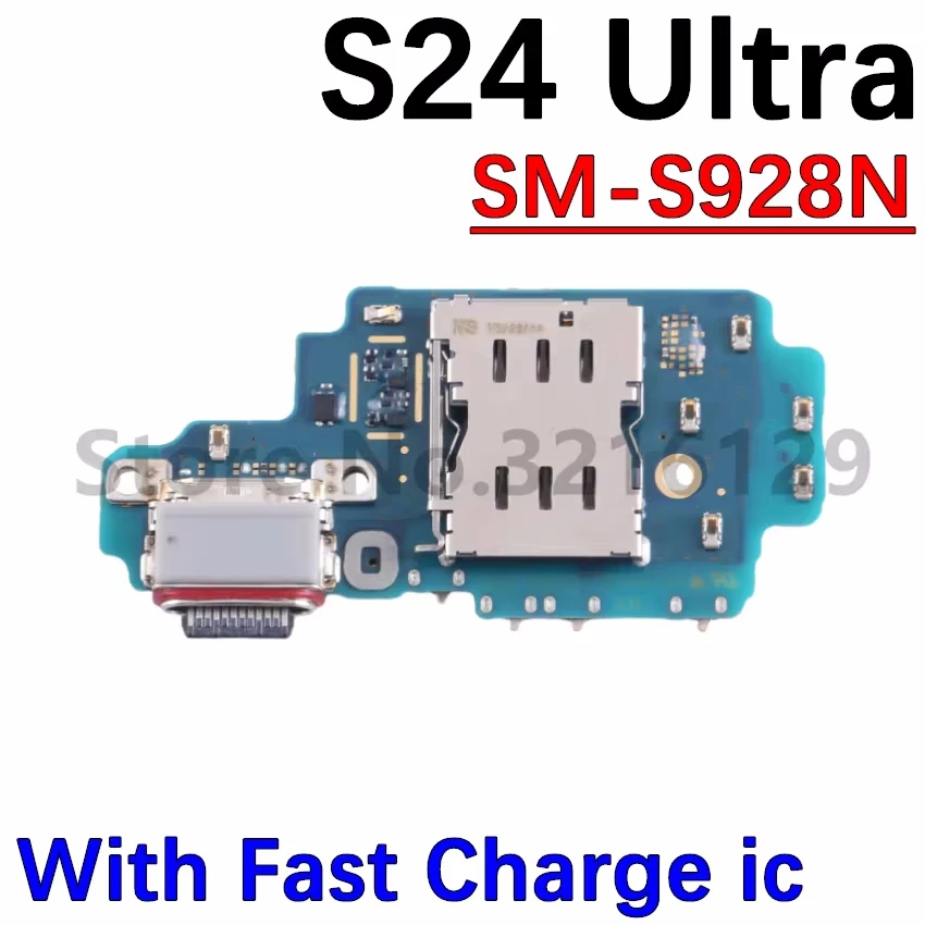 Плата с зарядным портом для Samsung S24 Ultra 5G динамик сенсор питания сигнал громкости