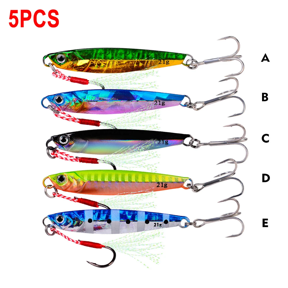 

5Pcs Fishing Lures Swimbaits Casting Jigging Lead Fish Sea Bass For Fishing Tackle Lure Fishing Baits Kit 7g/10g/14g/17g/21g