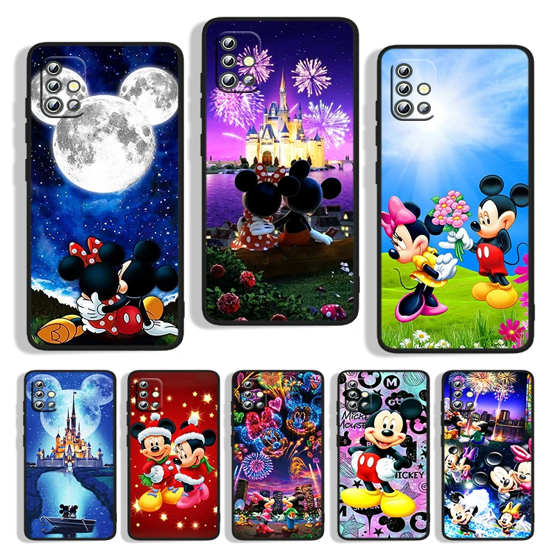 

Mickey Minnie cute For Samsung A73 A72 A71 A53 A52 A51 A41 A33 A32 A31 A22 A21S A13 A12 A03S A02 5G Black Phone Case