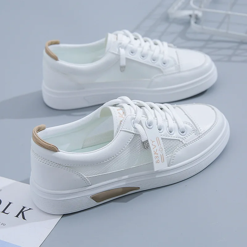 2023 Women Sneakers Autumn Leather Light White Sneaker Female Platform Vulcanized Shoes Spring Casual Breathable Sports Shoe