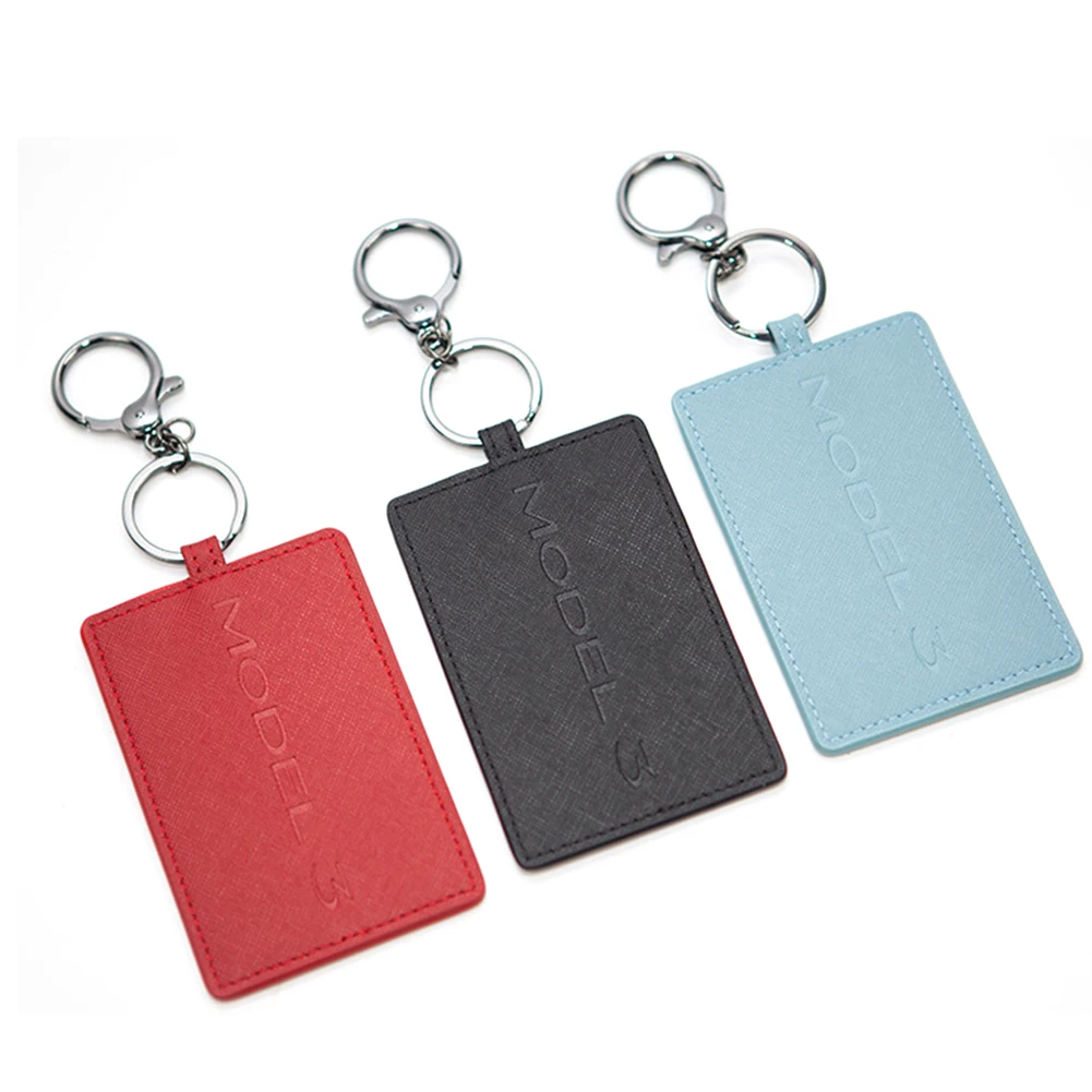 

Key Card Holder for Tesla Model 3 Y Leather Key Card Protector Cover Keychain Car Accessories