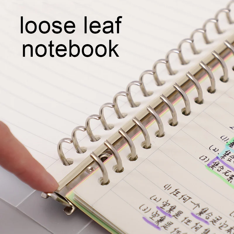 

Loose Leaf Notebook 60 Sheets A5/B5/A4 PVC Cover Binder Dotted/Lined/Blank/Grid Refillable Office School Supplies Stationery