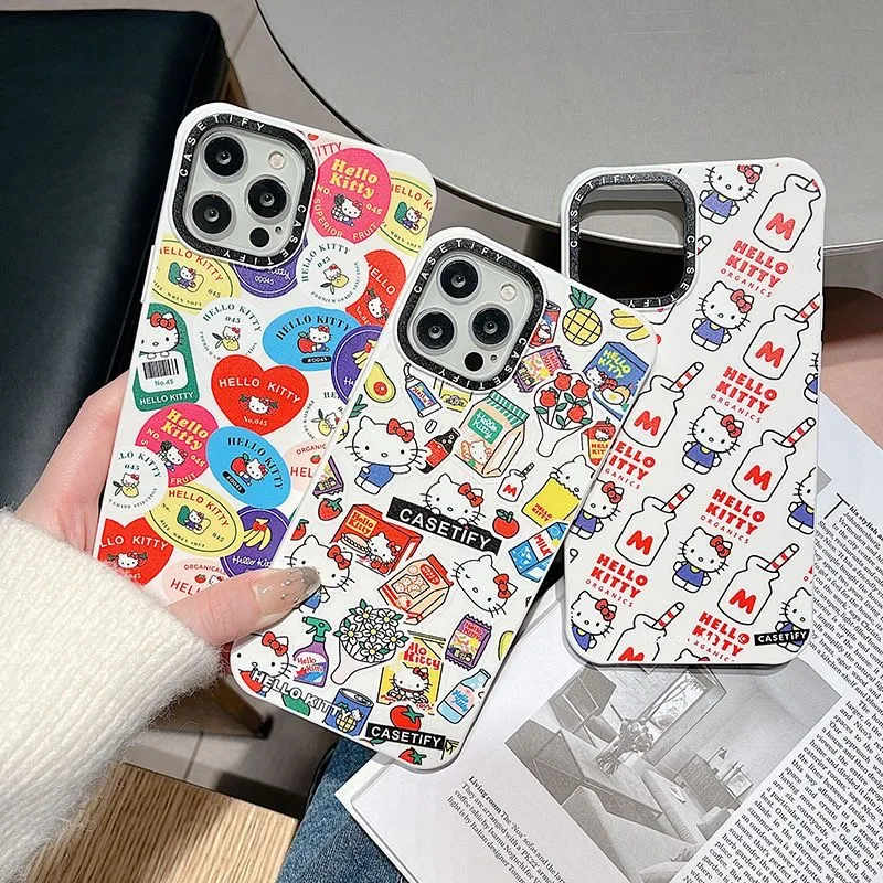 

Sanrio Hello Kitty Phone Case for IPhone 14 13 12 11 Pro Max X XR XS MAX 7 8Plus Y2k Girl Gift Silica Gel-Casetify