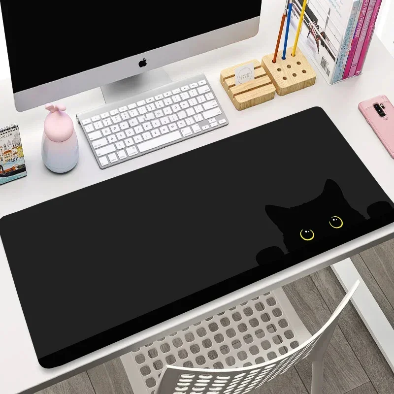 Большой игровой коврик для мыши Kawaii Black Cat Kitten 400x900 мм