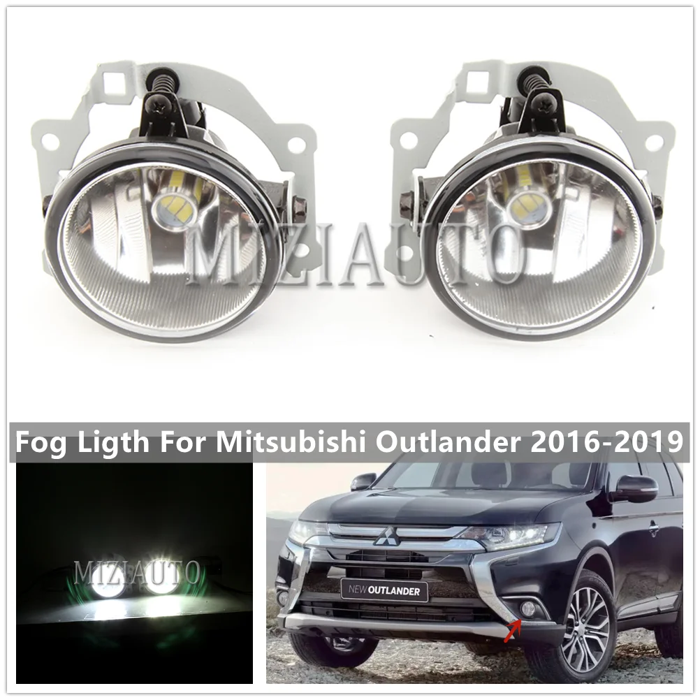 Luces antiniebla LED y halógenas para coche Mitsubishi Outlander, faros delanteros antiniebla, accesorios de estilo para coche, 2016, 2017, 2018, 2019