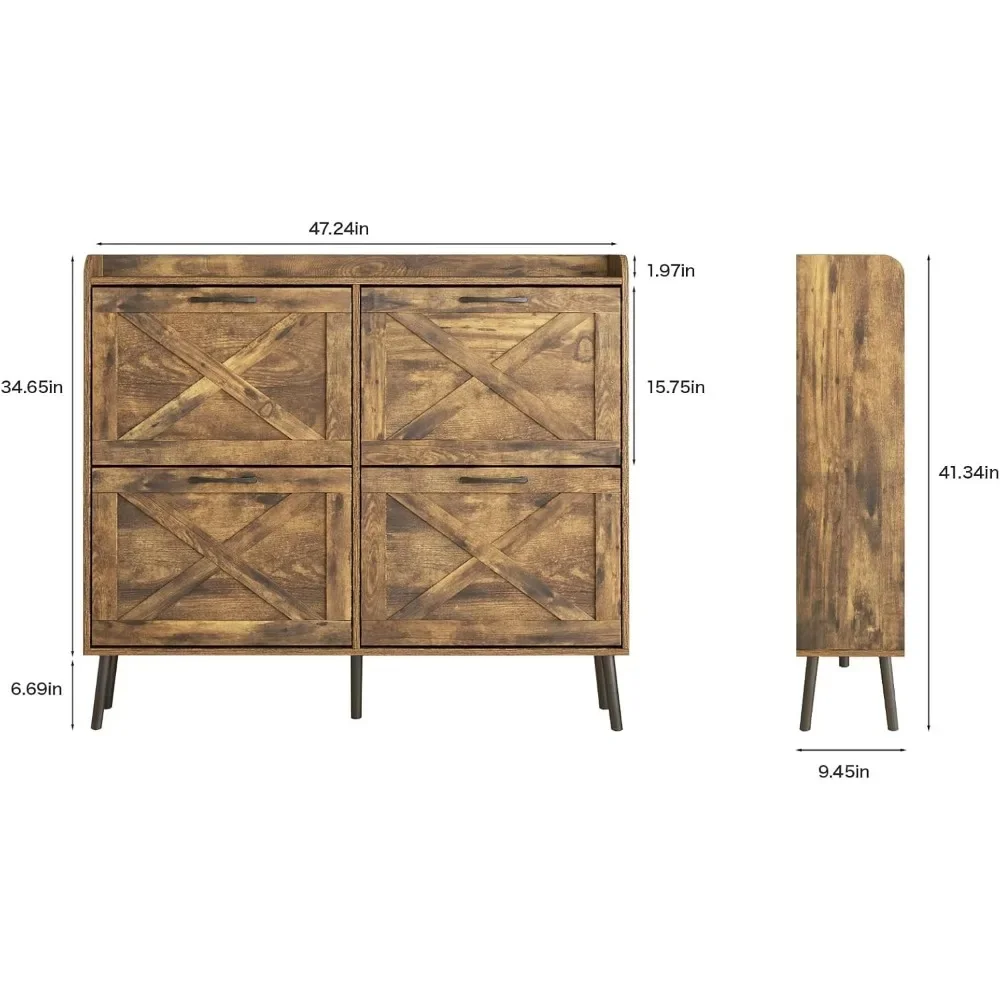 Большой глубина для обуви с 4 прямыми кроссовками подставкой из металла