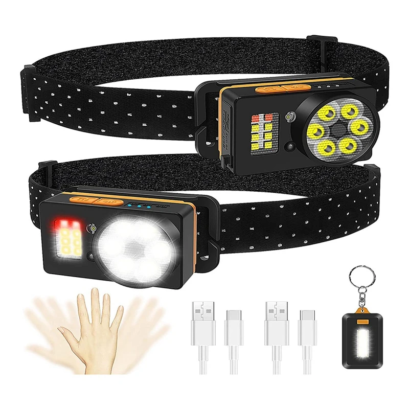 

Фара светодиодный аккумуляторная, фара для взрослых, супер яркая фара 1200 люмен, фонарь с датчиком движения