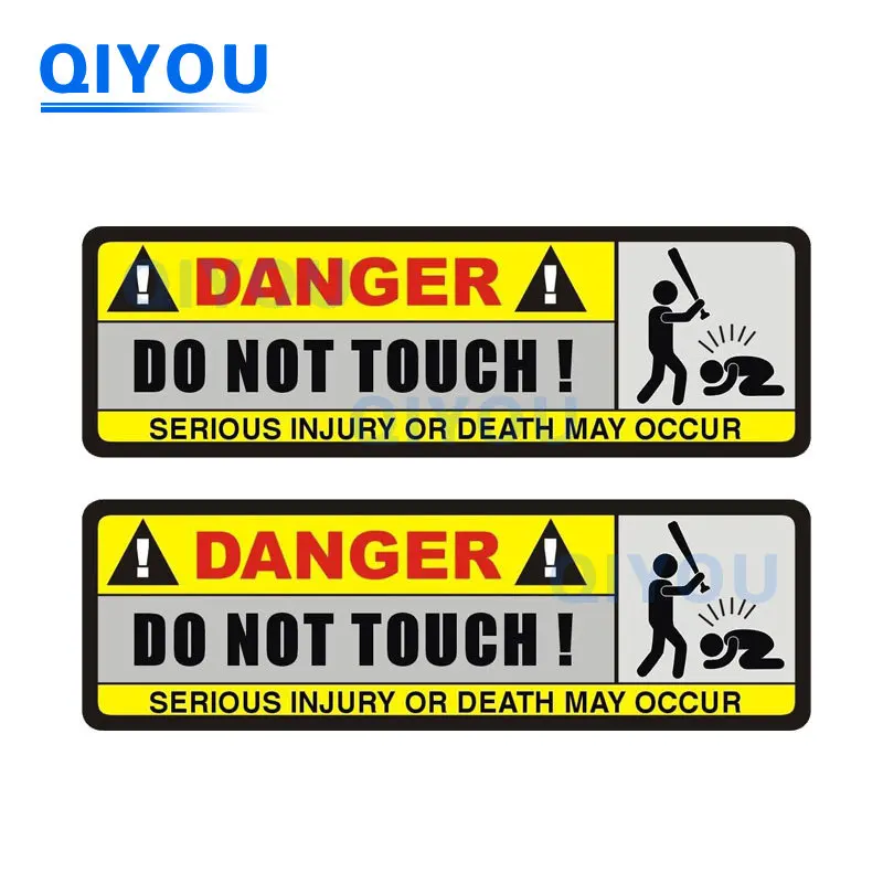 

2x Personalized Body Decoration DANGER DO NOT TOUCH Car Stickers for Die-cut PVC Decal Used for Car Body Windshield