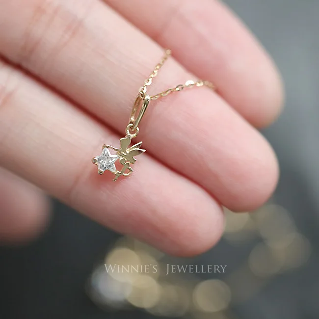 

Женский Золотой кулон Elf с пятиконечной звездой из циркония