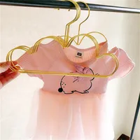 10pcs /set Clothes Hanger for Baby Kid Gold Closet Storage Organizer Rack Non Slip Metal Space Saving Cloud Shape Hanger Clothes