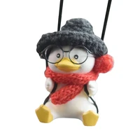 car swing duck pendant with glasses automobile decor car rearview mirror hanging ornaments creative duck auto decoration