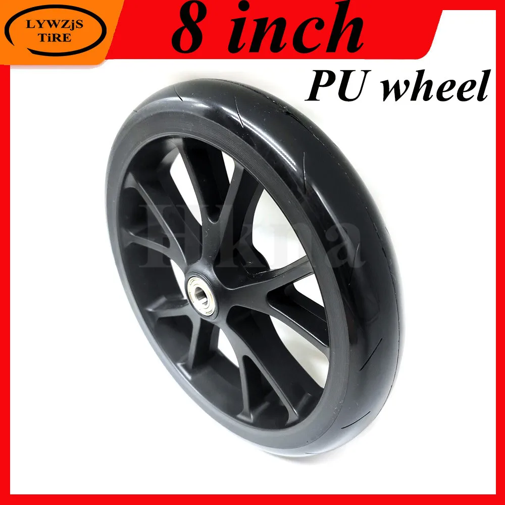 8 Inch Wheel 200mm PU Silent Skateboard Wheels for Small Pull Car Luggage Cart Shopping Cart 8'' Caster Wheel