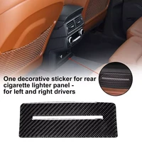 cigarette igniter panel sticker carbon fiber black decal rear cigarette igniter panel cover for audi new q7 sq7 4m 2016 2019
