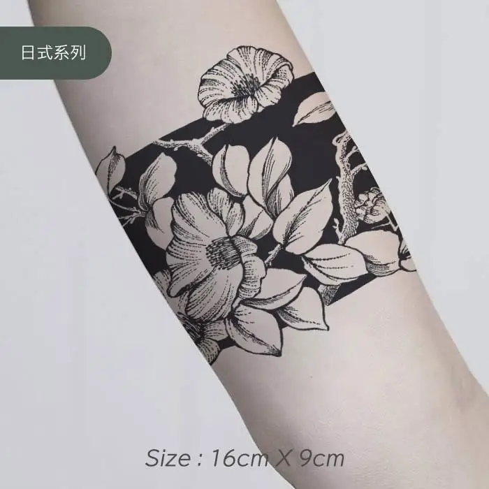 

Black Sexy Cherry Blossom Temporary Tattoo Sticker Fake Tattoos Waterproof Durable Wholesale Tatoo Festival Tatto Hotwife Cute