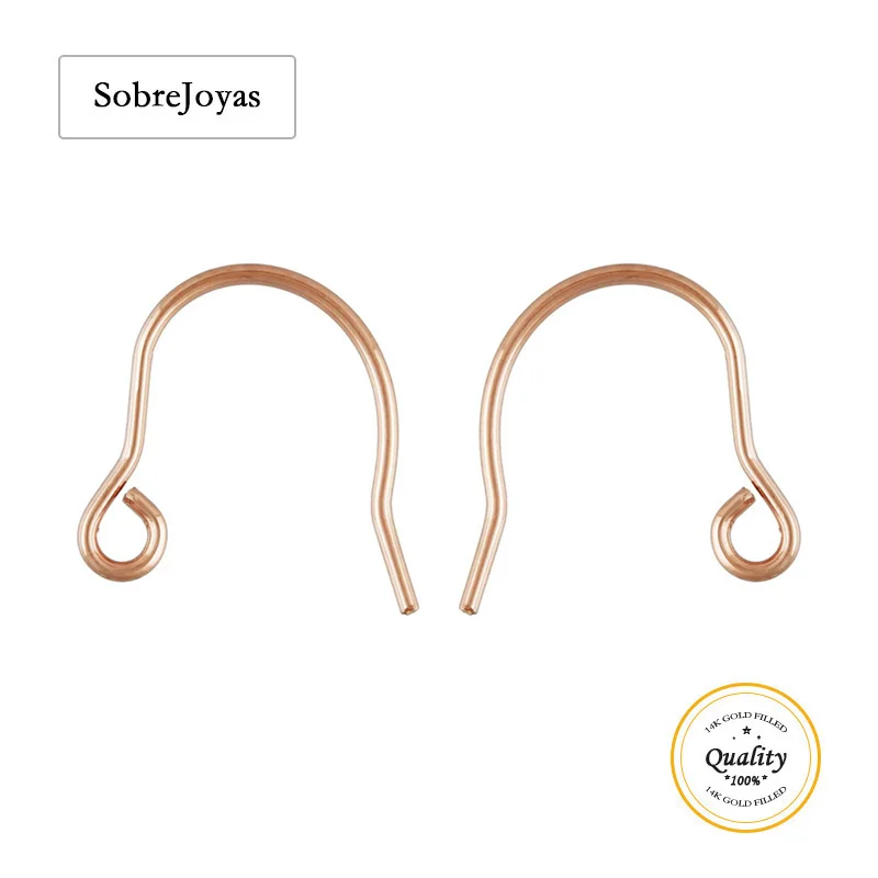 14-каратное розовое золото заполненная проволокой для ушей простой мини-крючок с