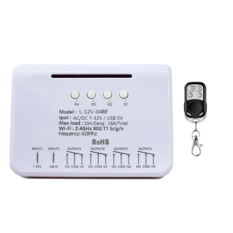 

4CH Wireless Switch,Wifi Smart Switch Module,Ewelink APP,Remote Control,DIY Smart Home,4Gang Relay, Wifi RF