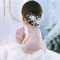 himstory sweet handmade porcelain white flower hairpins elegance bridal wedding women hair accessories