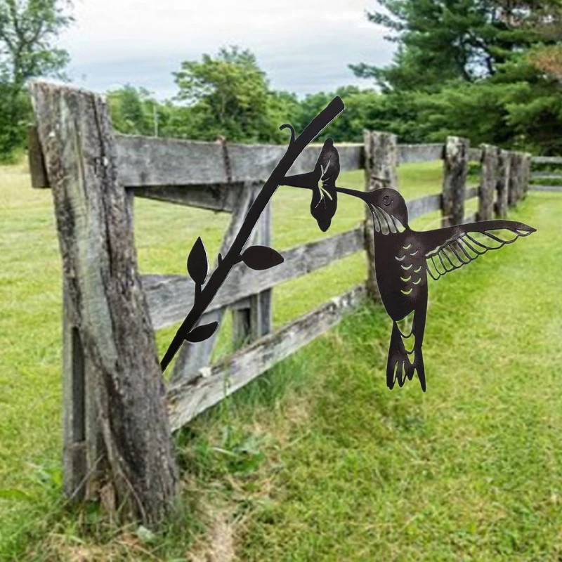 

Hummingbird Metal Bird Art Decoration for Yard Tree Ornament Garden Bird Silhouette Stake Sign