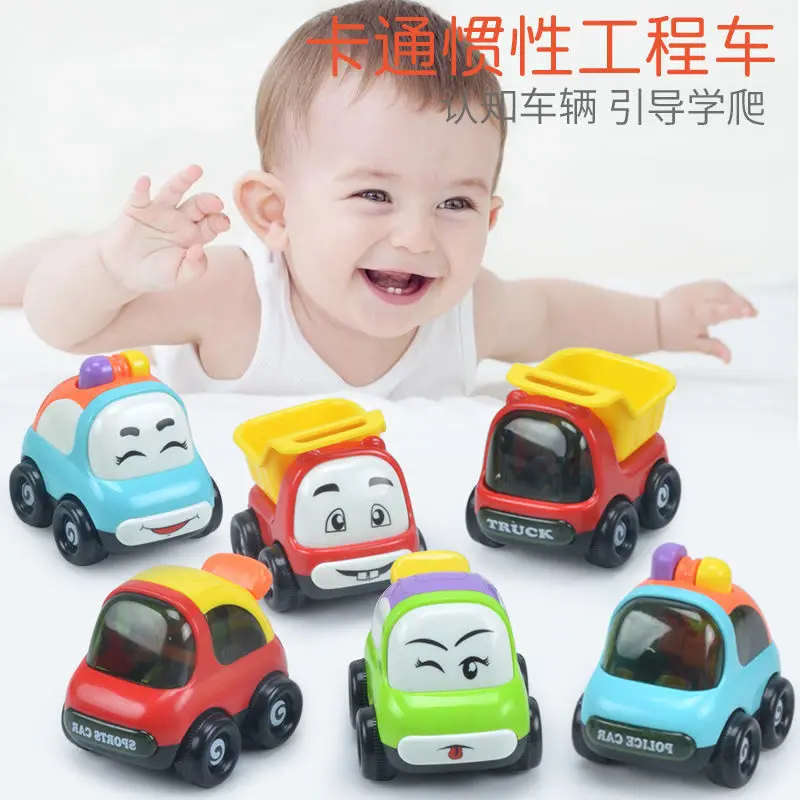 

New Kawaii Mini Car Cartoon Pull Back Car Baby Toys Resistance To Fall Vehicle Light Up Music Toys for Children Cute