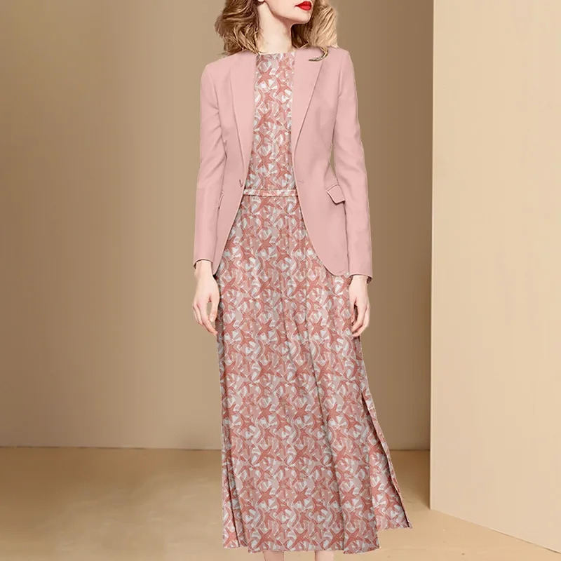 

Женский весенний костюм с юбкой, женский новый костюм 2023, Цветочное платье, комплект из двух предметов, Женский комплект из двух предметов, Ж...