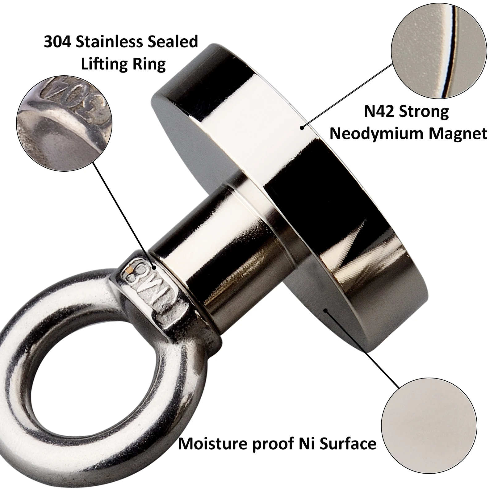 Диаметр 48 мм неодимовые рыболовные магниты крепкий винт отверстие окуляр в реке