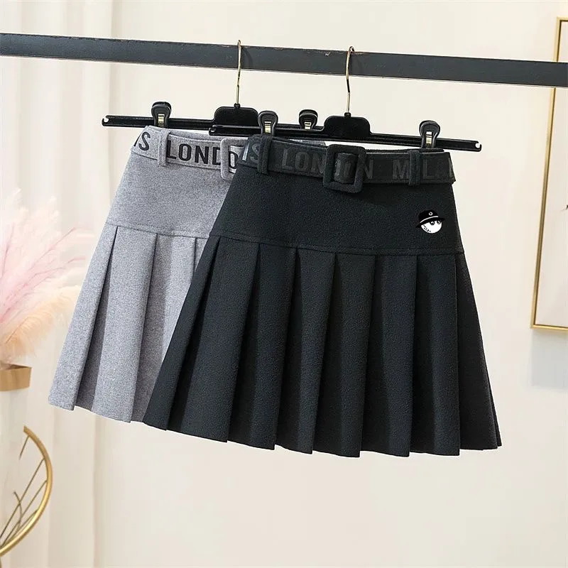 

한국국뷰 은 옷 шикарная брендовая зимняя женская одежда для гольфа 2023 Женская одежда для гольфа шерстяной ремень для гольфа теннисная мини-юбка